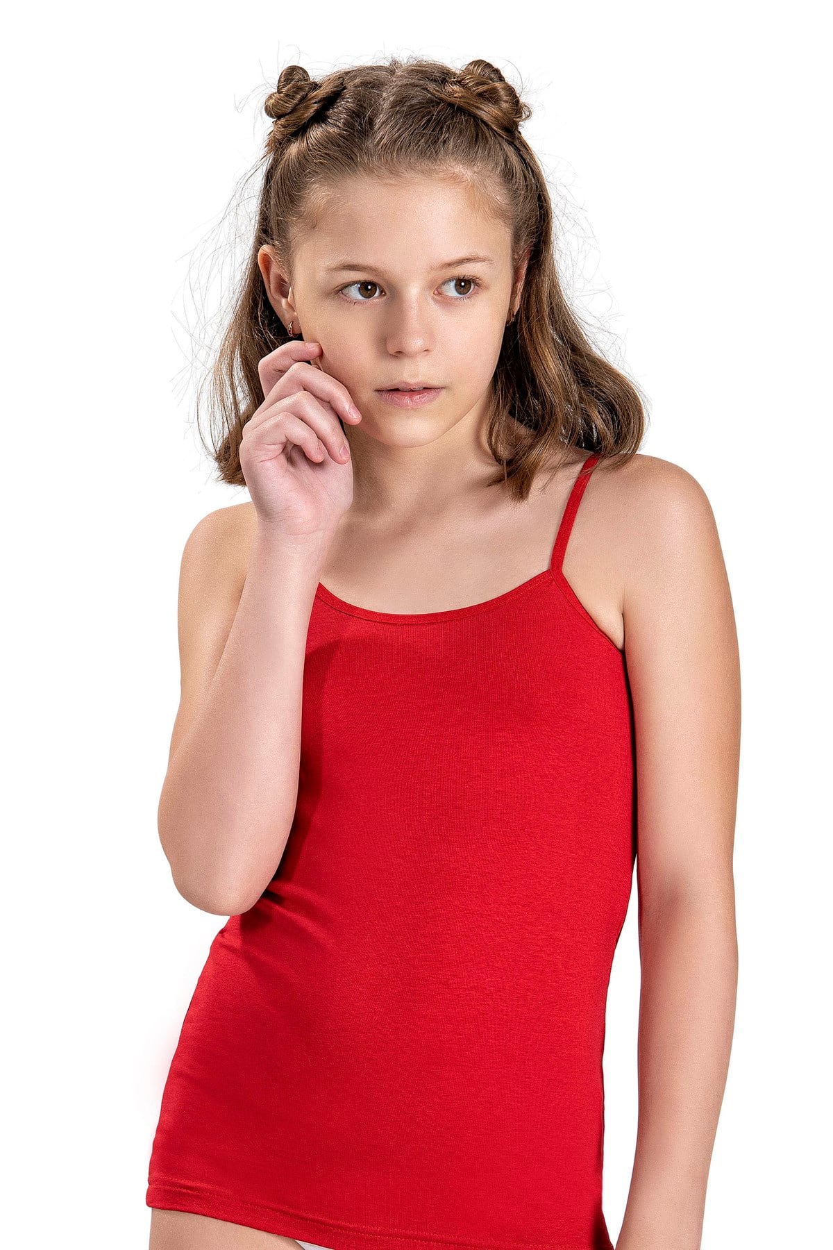 Kız Çocuk Asorti Pamuklu Likralı 3lü Atlet 807