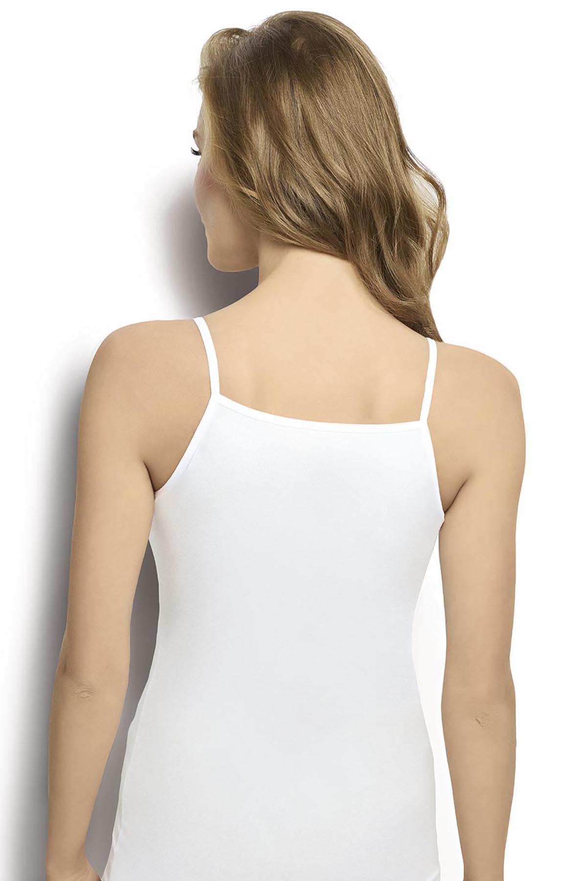 Kadın Beyaz Modal İp Askılı Atlet 603