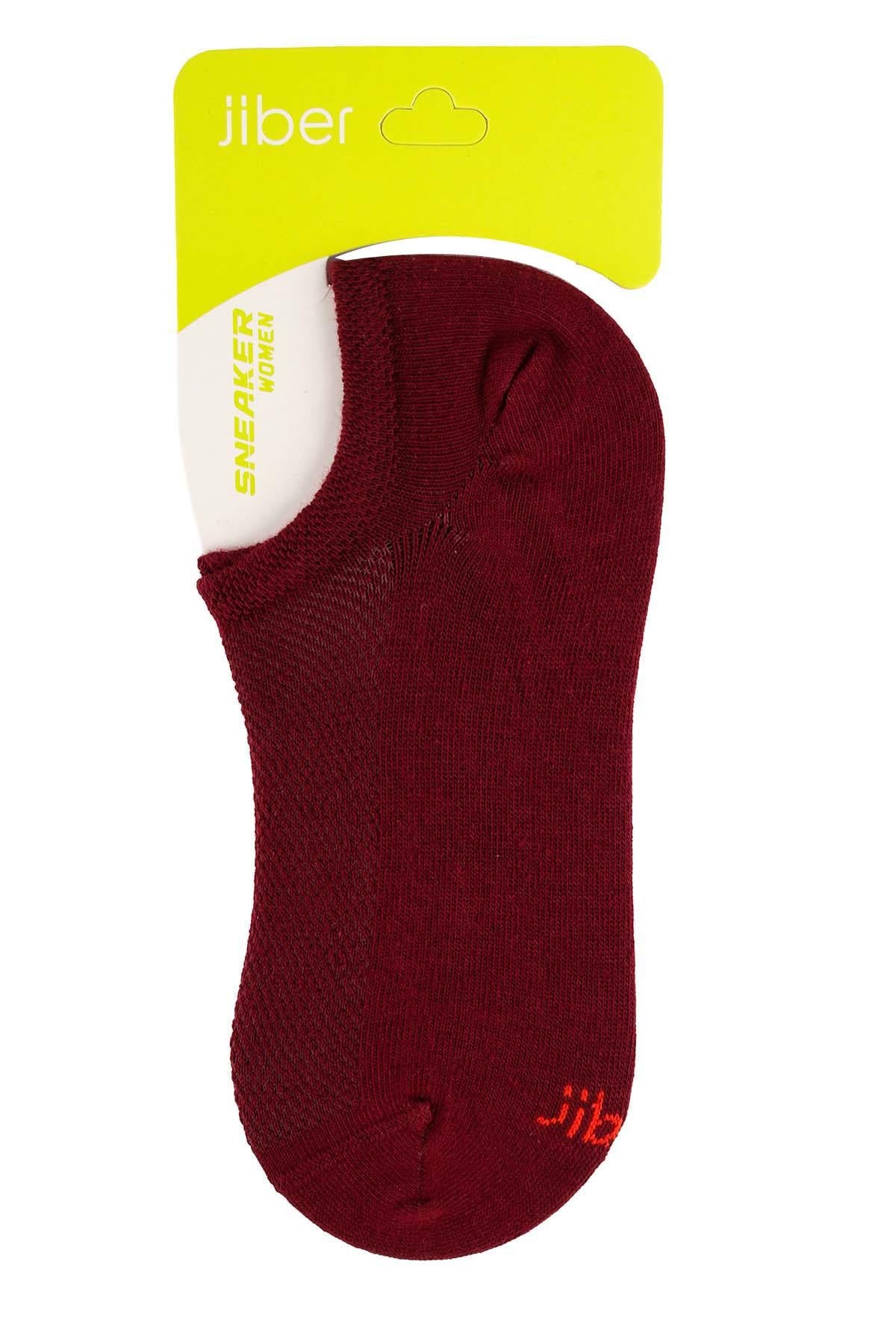 Kadın Bordo Pamuklu  Sneaker Çorap 7501