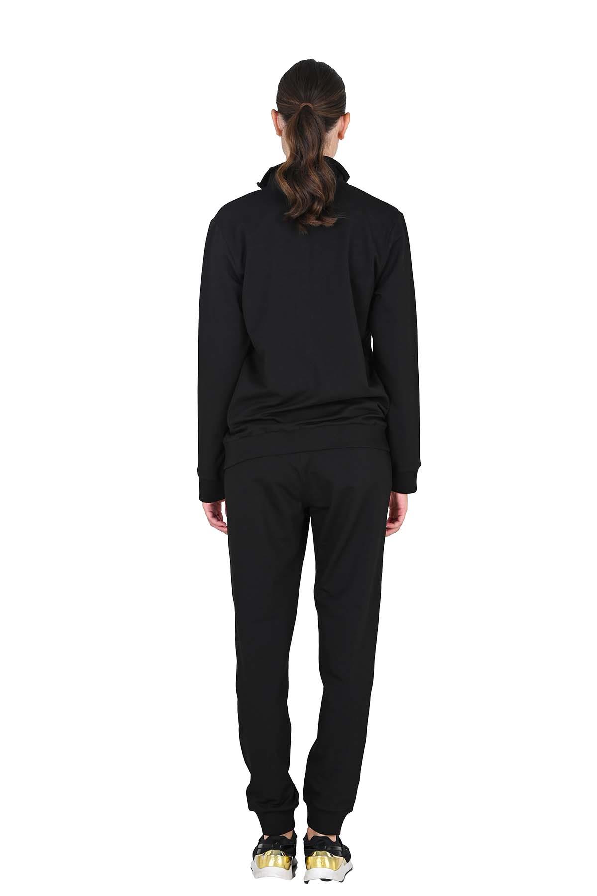 Kadın Fermuarlı İki İplik Siyah Eşofman Takımı 10223