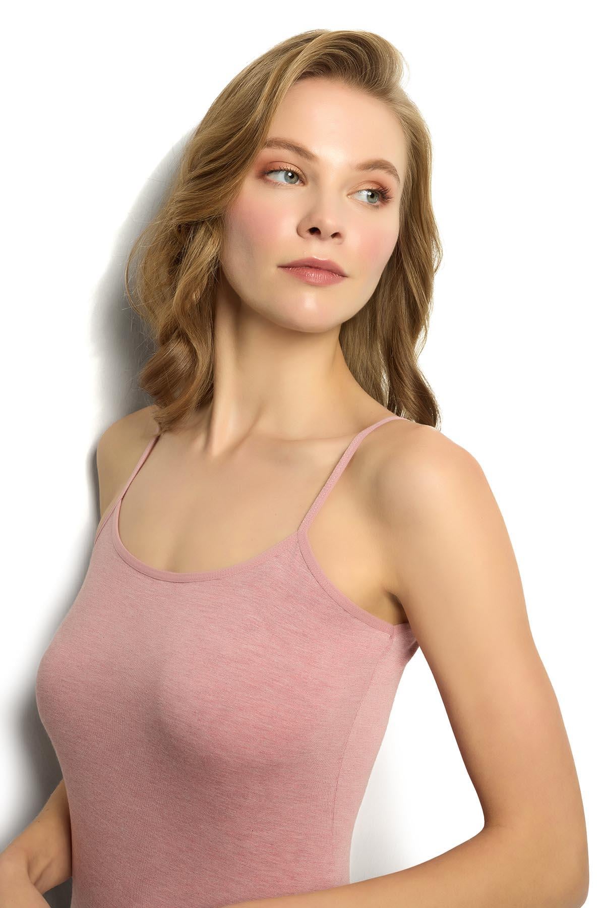 Kadın Gül Kurusu Bambu İp Askılı Atlet 668