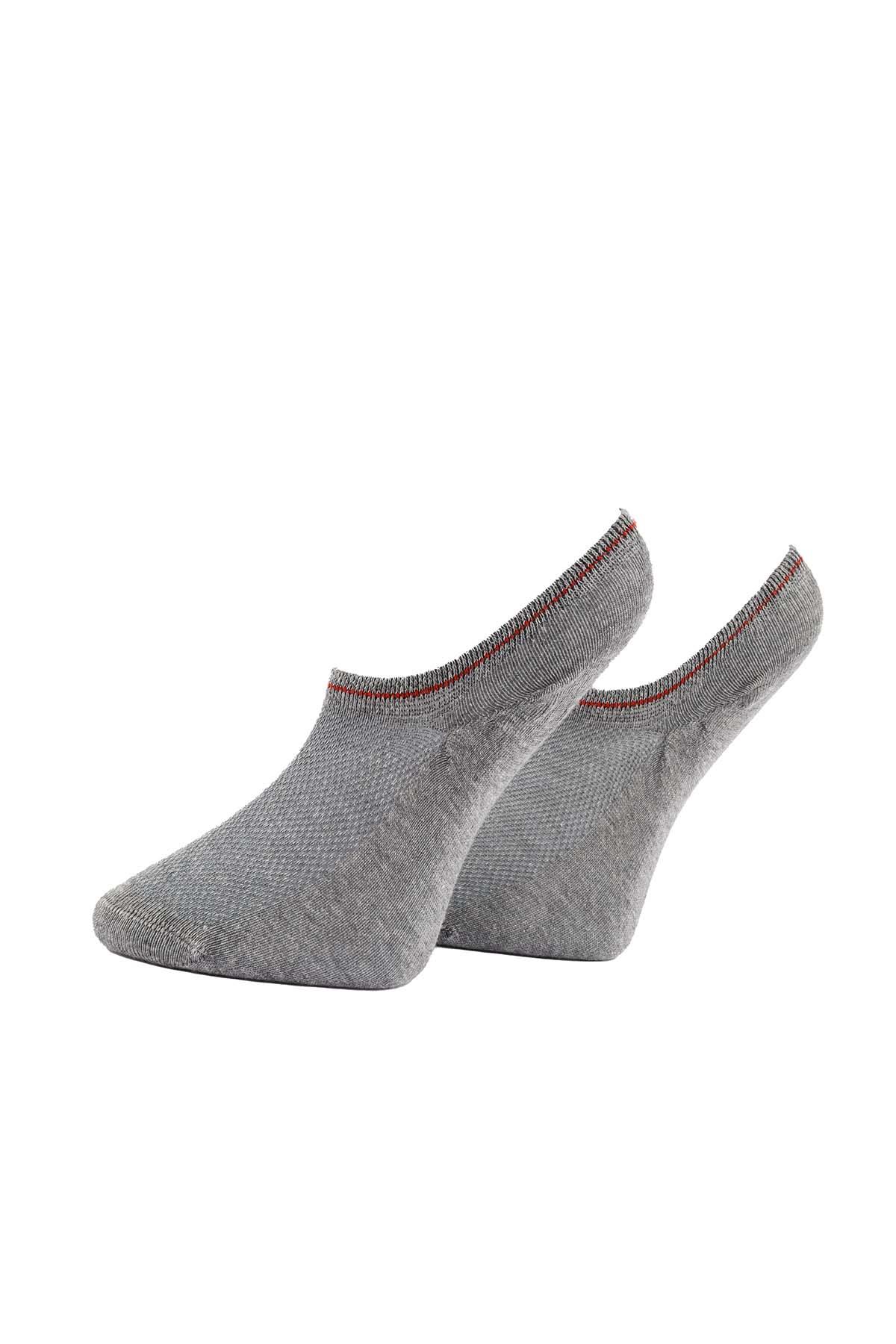 Kadın Pamuklu  Gri Sneaker Çorap 7501
