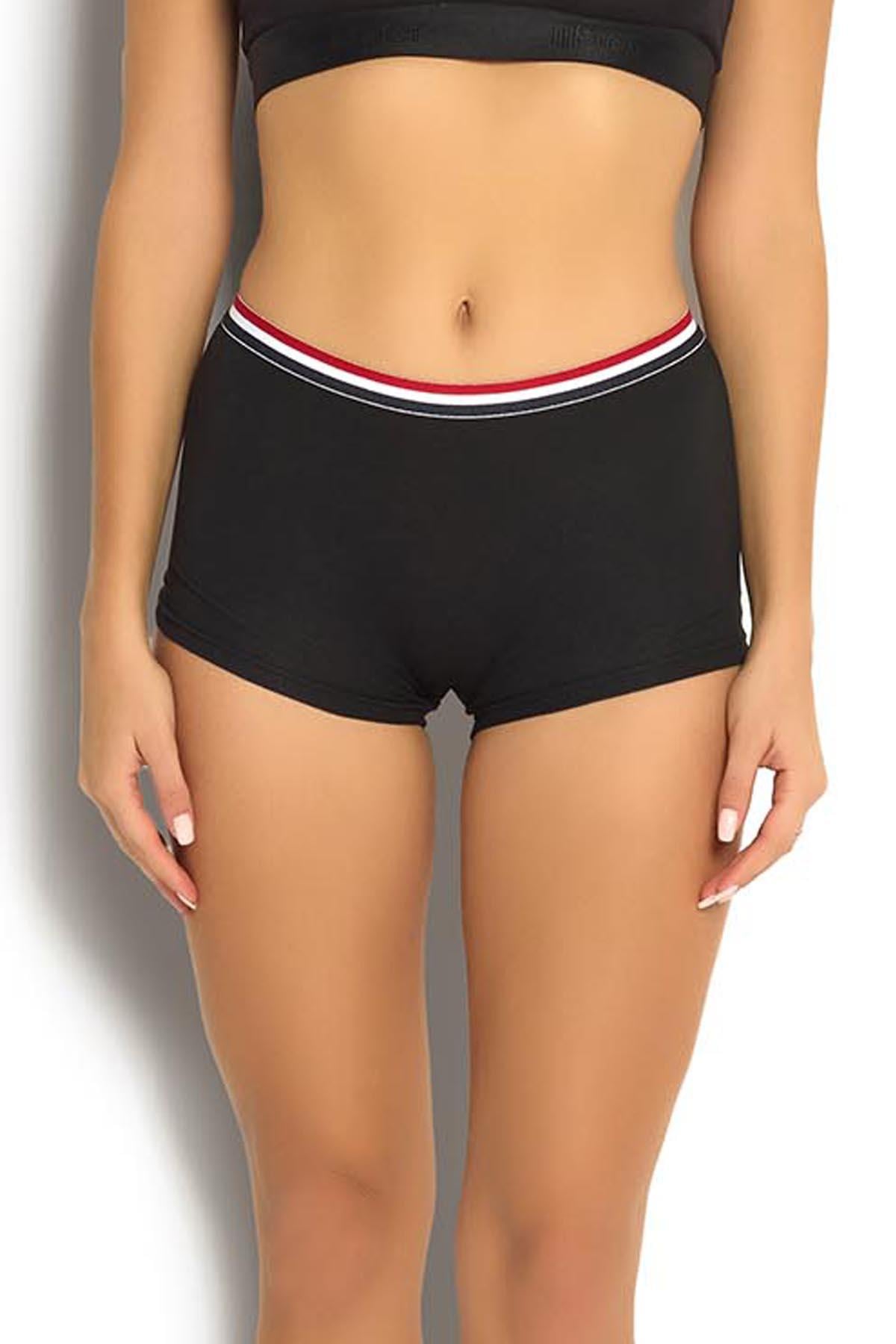 Kadın Pamuklu Siyah Boxer 607