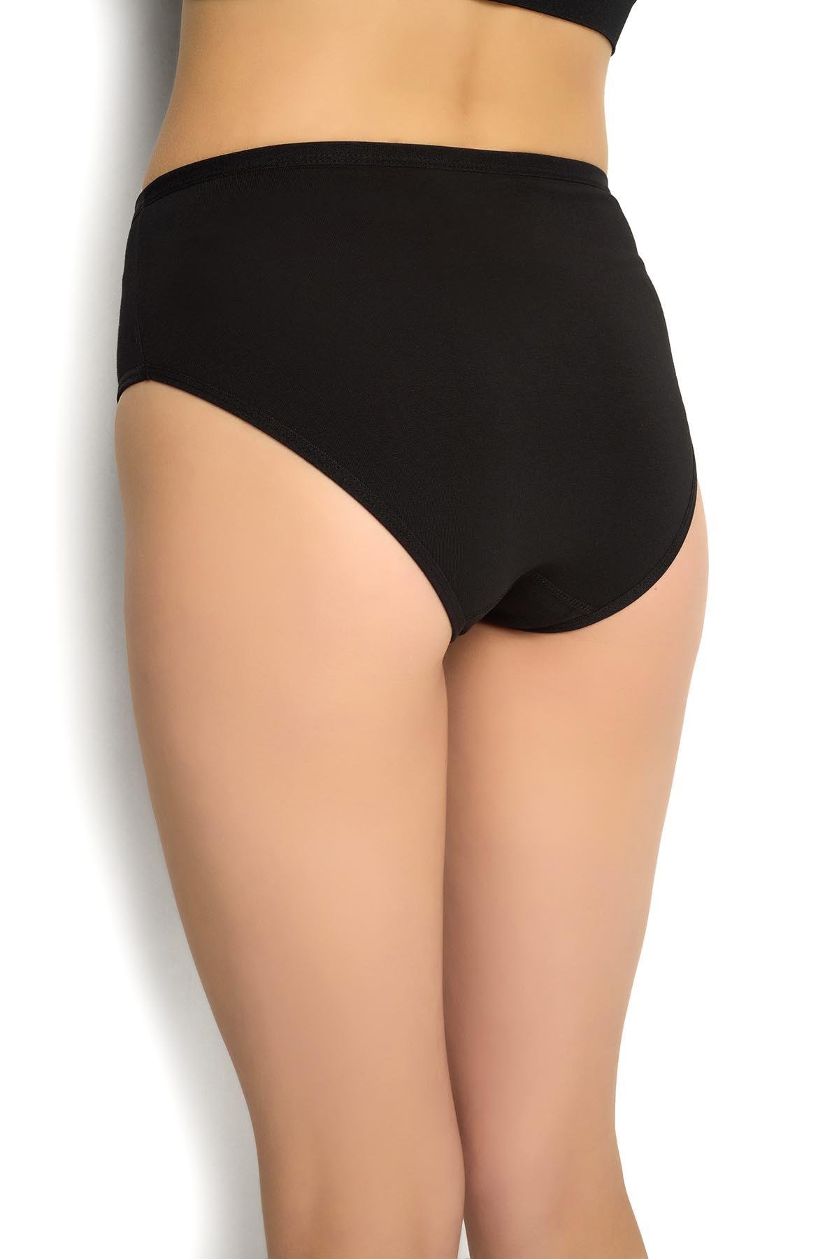 Kadın Siyah Pamuklu Yüksek Bel Külot 652