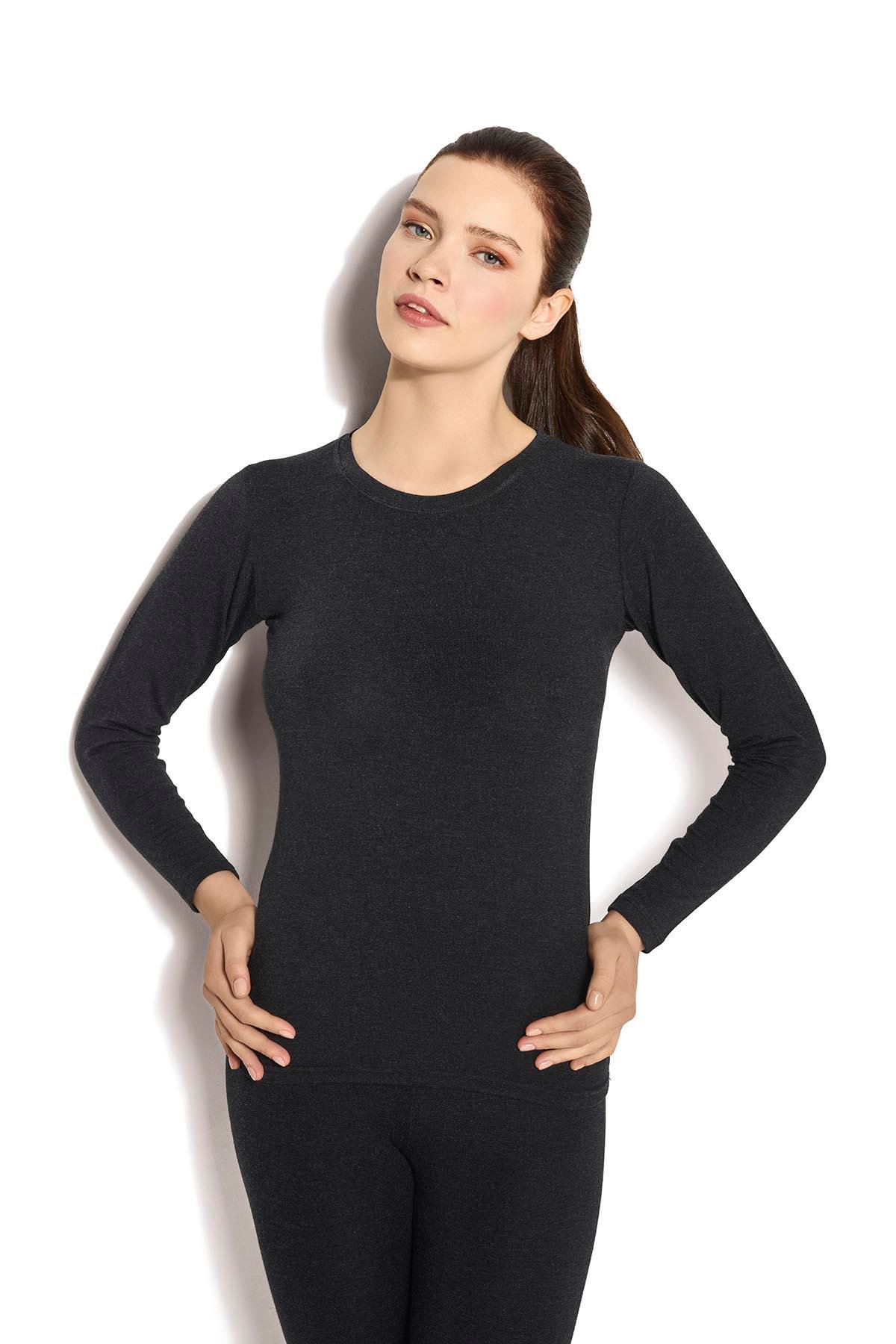 Kadın Siyah Soft Üst İçlik Termal 597