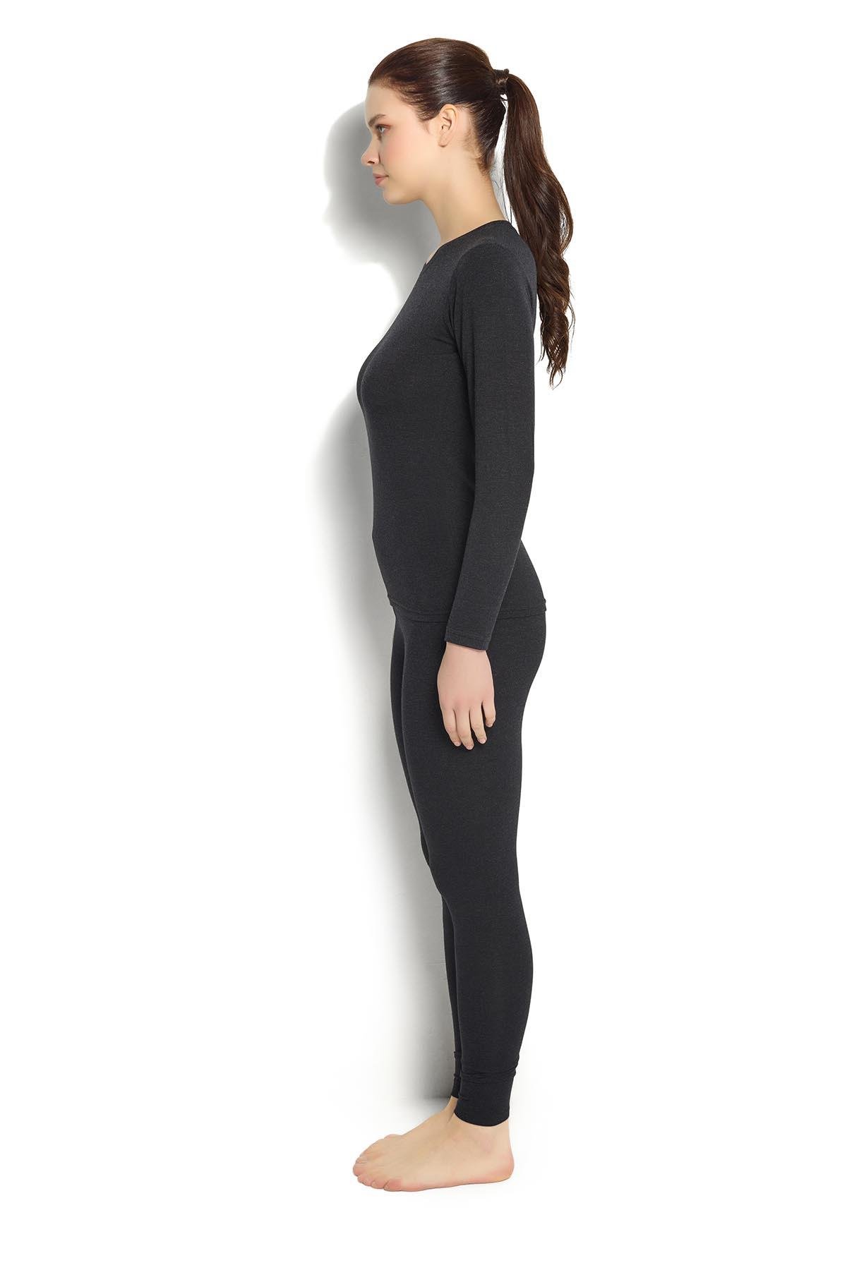 Kadın Siyah Soft Üst İçlik Termal 597