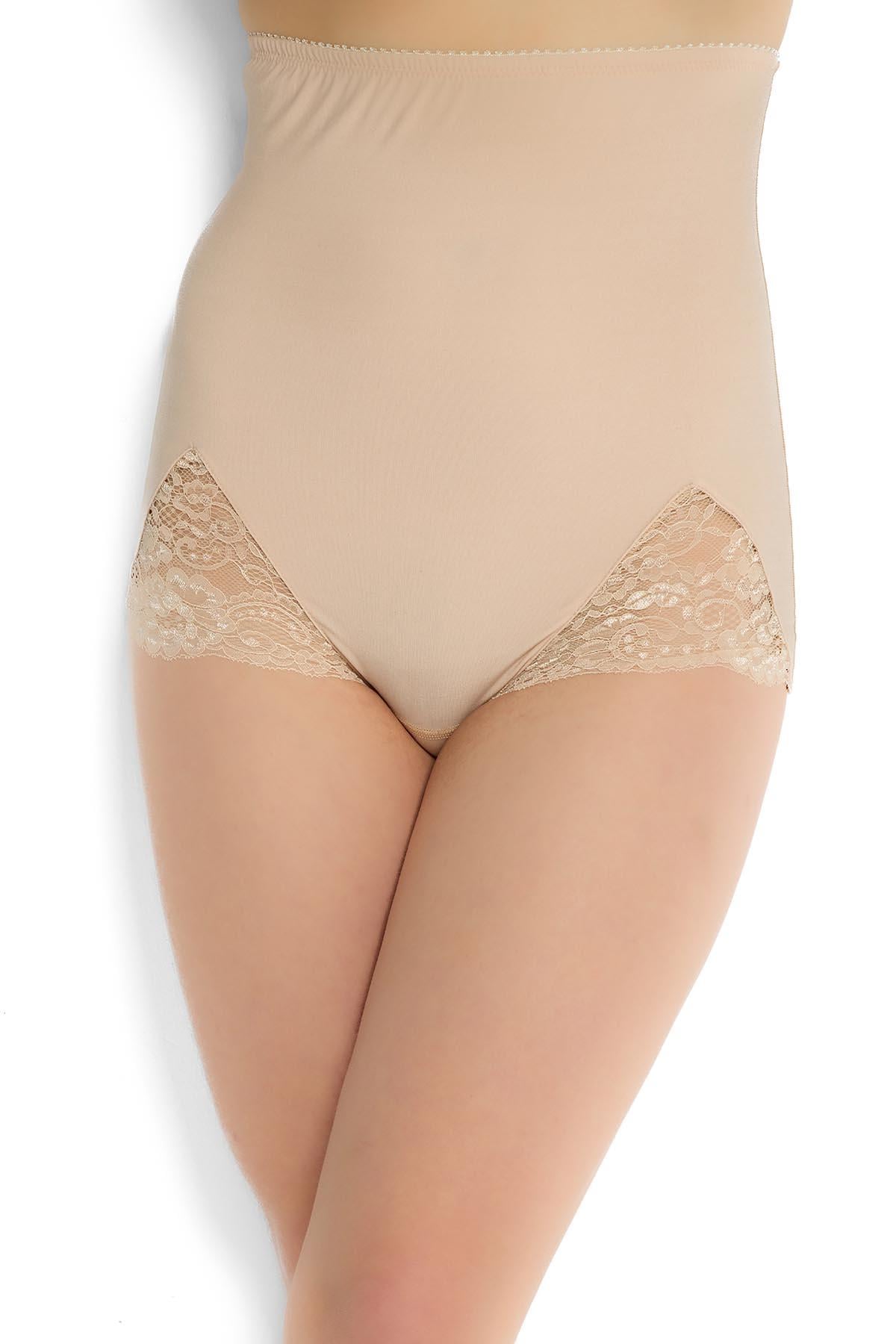 Kadın Ten Rengi Dantelli Slip Korse 4530