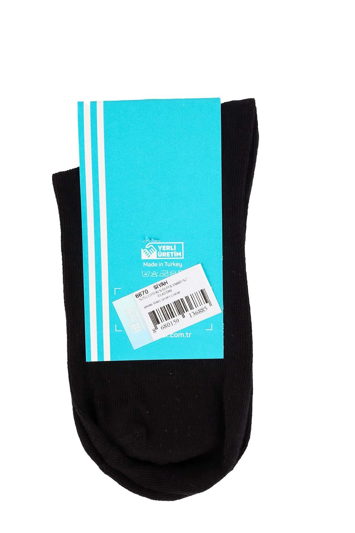 Kadın Tenis Sport Çorap Siyah  6670