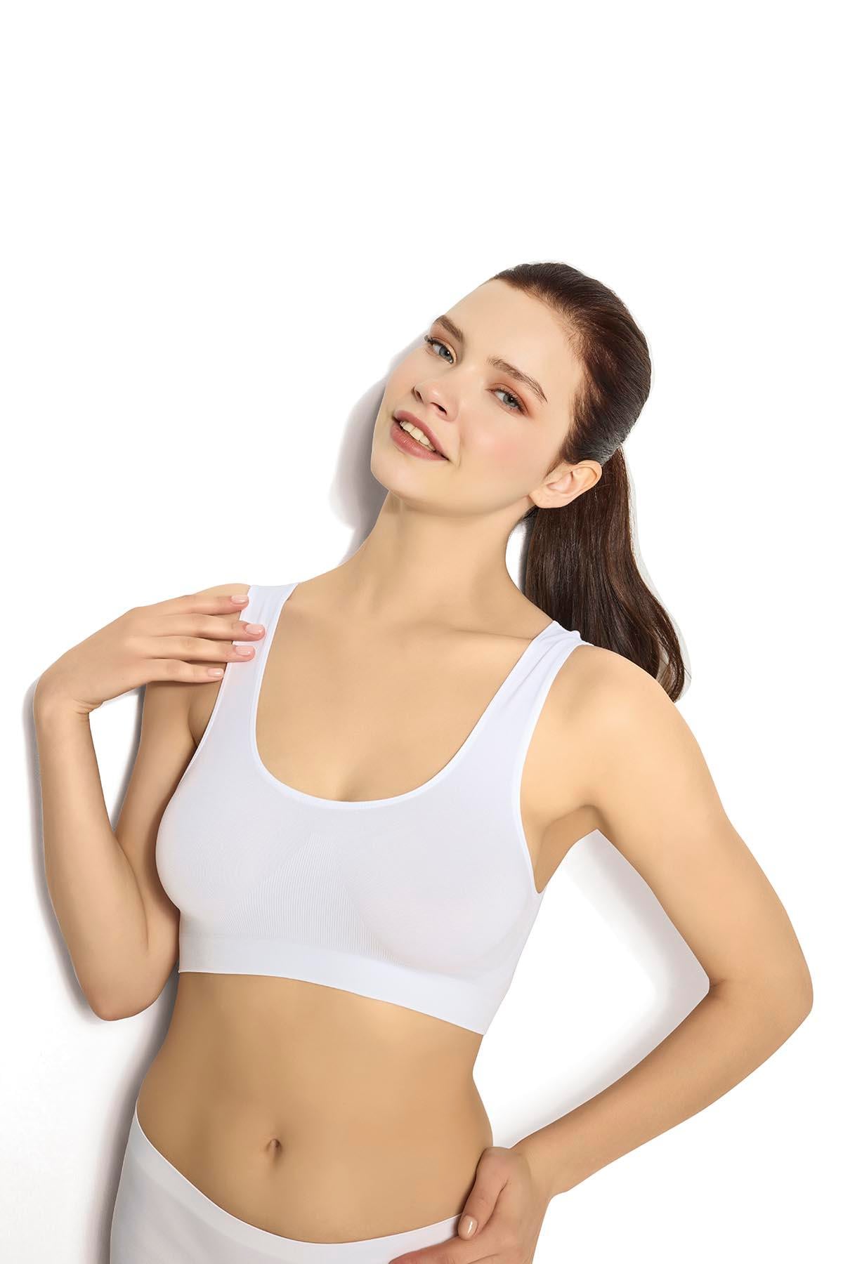 Kalın Askılı Beyaz Büstiyer Korse 4507
