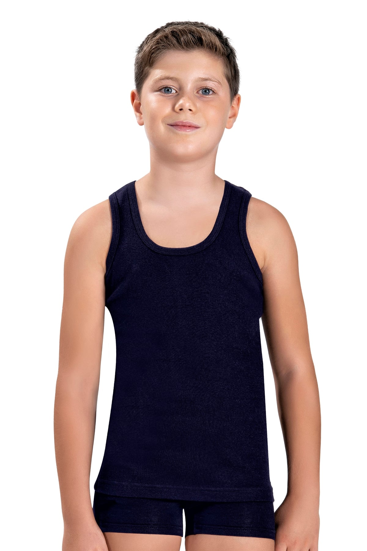 Erkek Çocuk Siyah Pamuklu 2 Li Rambo Atlet 705