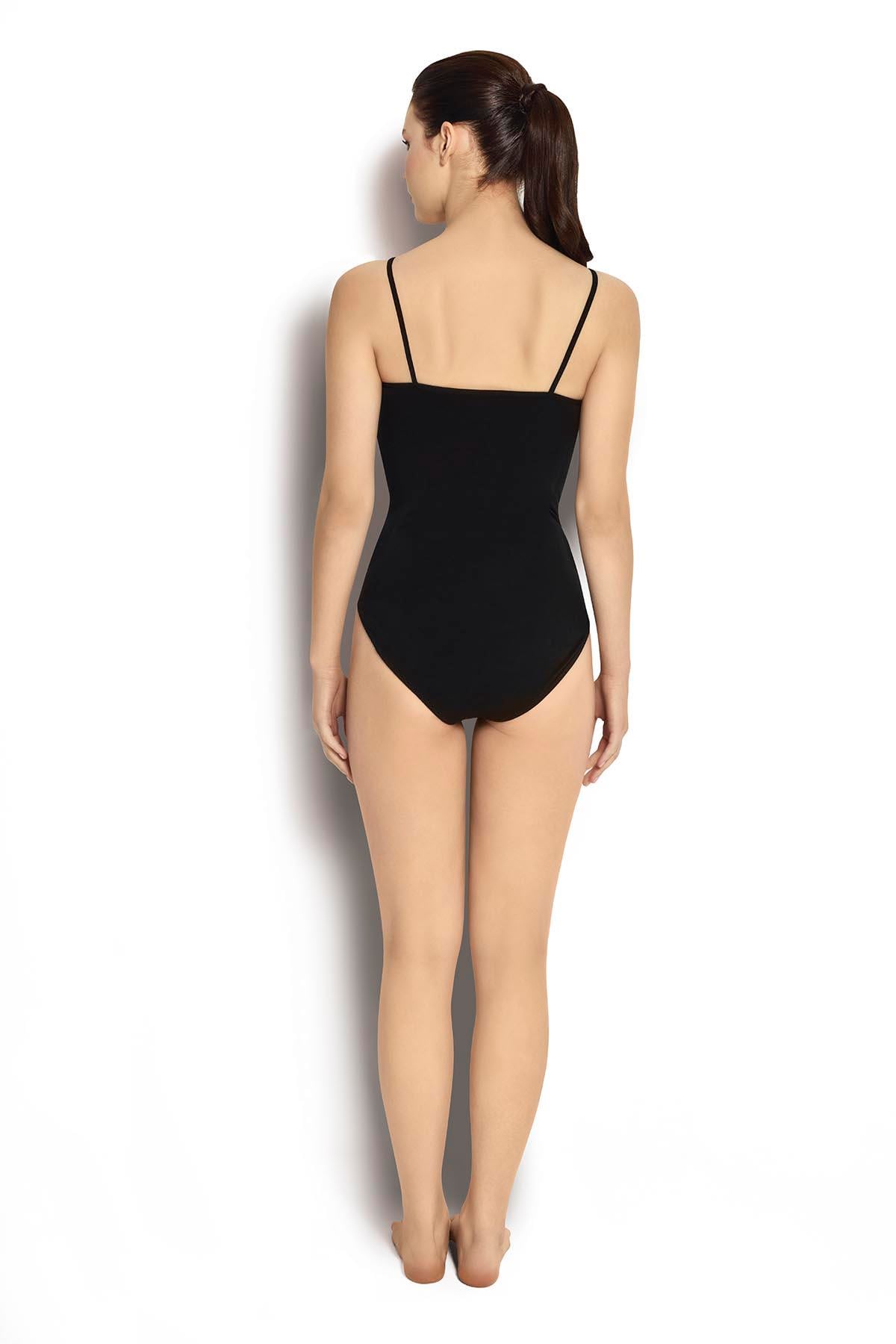 Siyah İp Askılı Tam Boy  Korse 4523