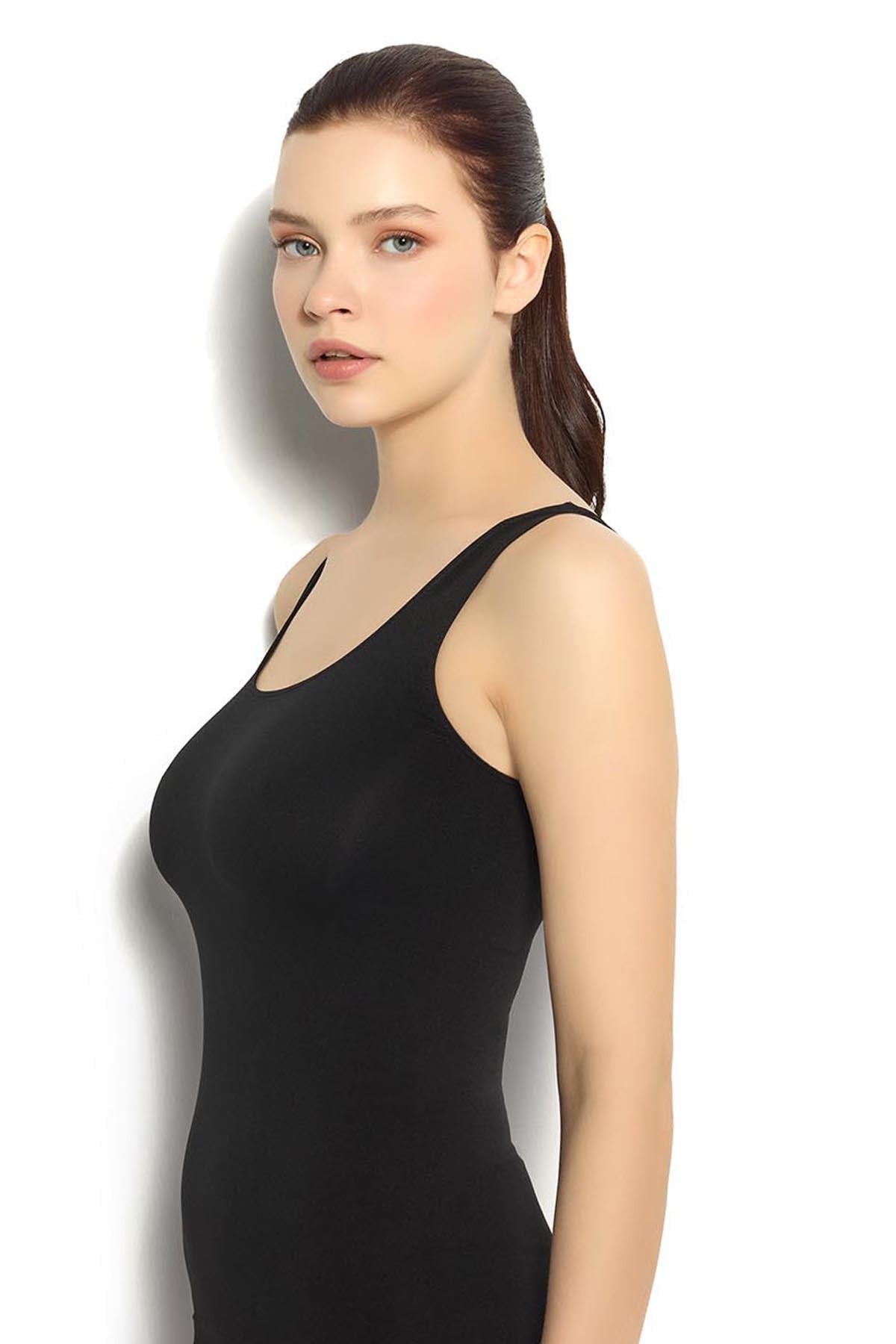 Siyah Kalın Askılı Atlet Korse  4524