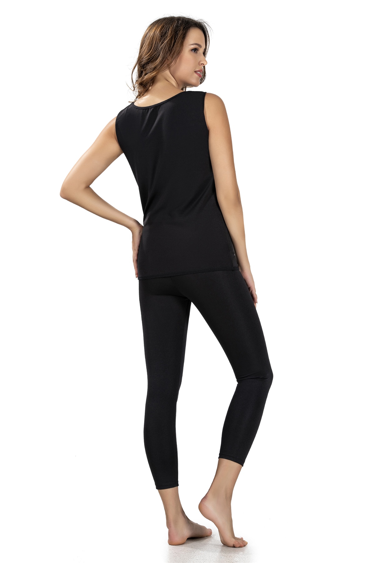 Kadın Siyah Termal Sauna Tayt 4537