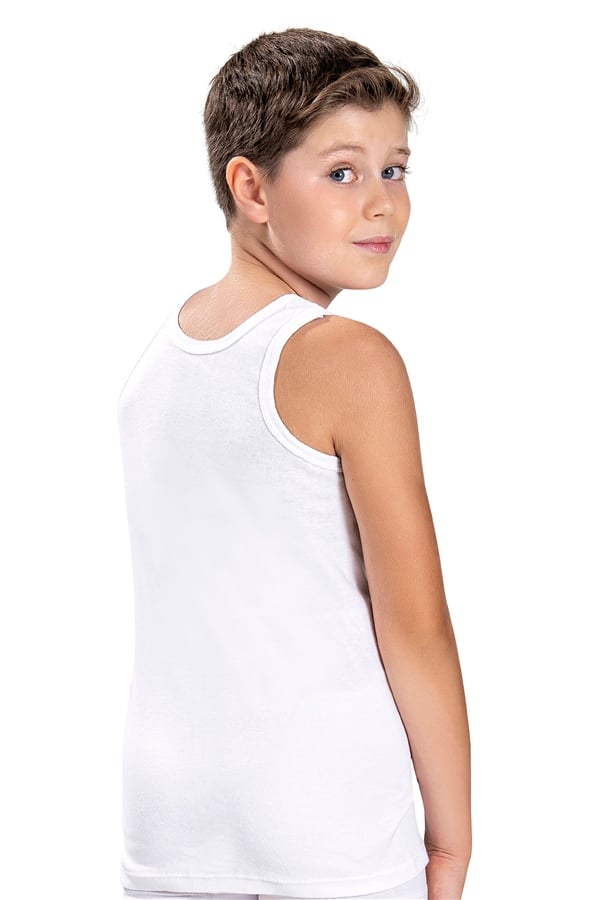 Erkek Çocuk Beyaz Pamuklu 2 Li Atlet 704