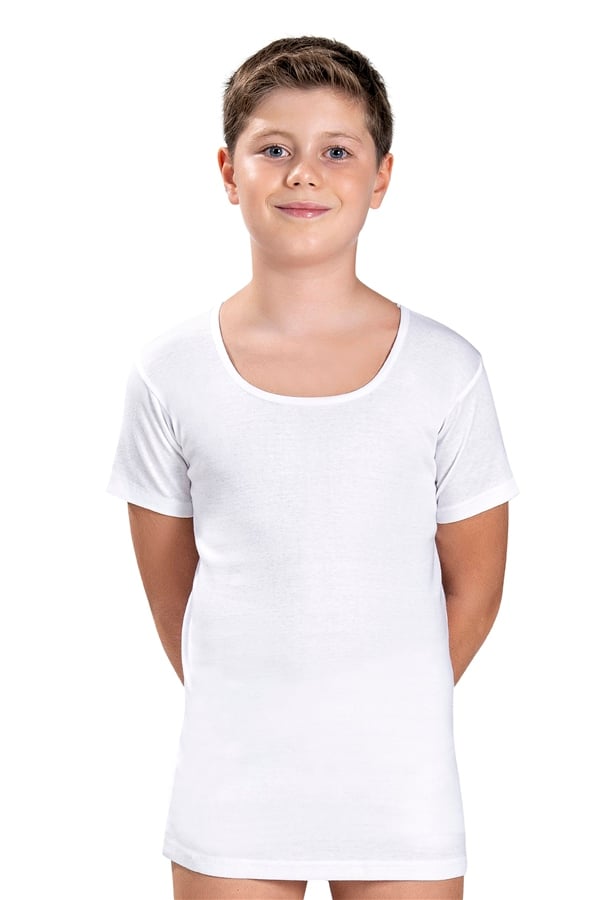 Erkek Çocuk Beyaz Pamuklu Yarım Kol 2 li Fanila 703