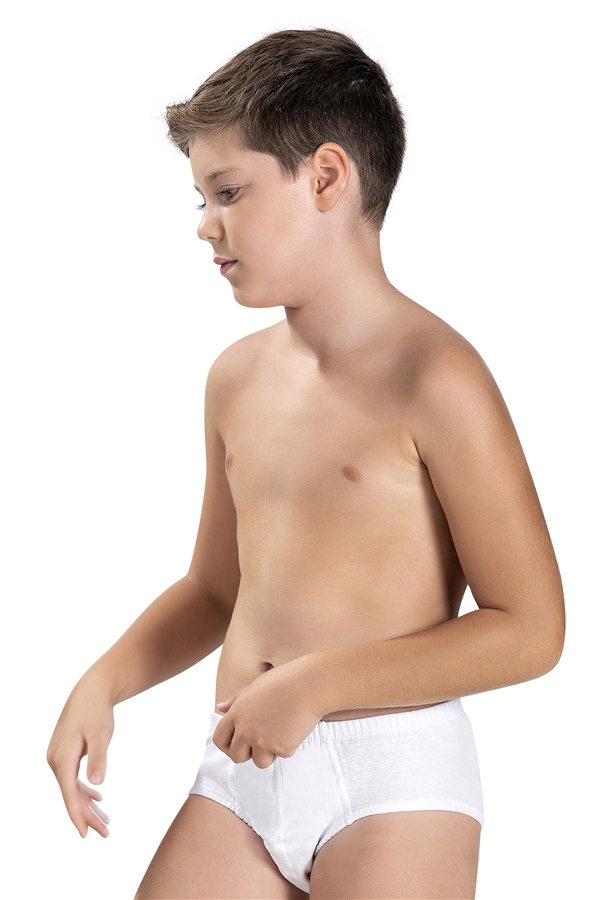 Erkek Çocuk Beyaz Pamuklu 3 Lü Slip Külot 753