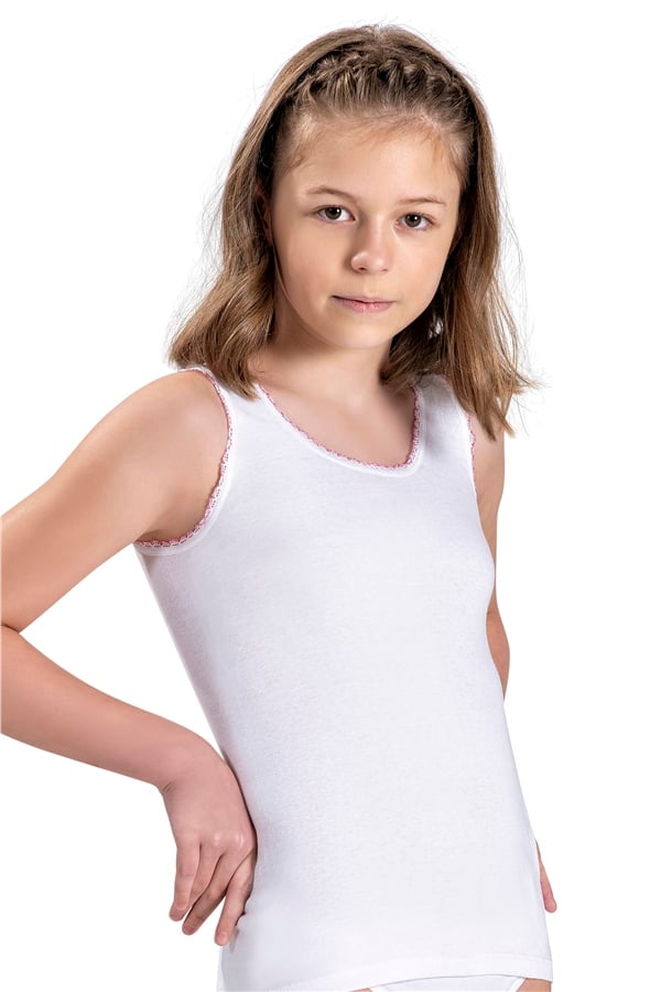 Kız çocuk Beyaz Pamuklu Atlet  801