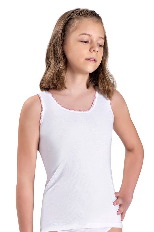 Kız çocuk Beyaz Pamuklu Atlet  801