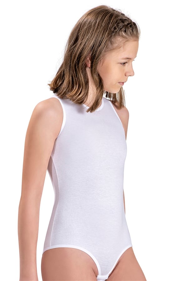 Kız çocuk Beyaz Pamuklu Likralı Bodysuit 804