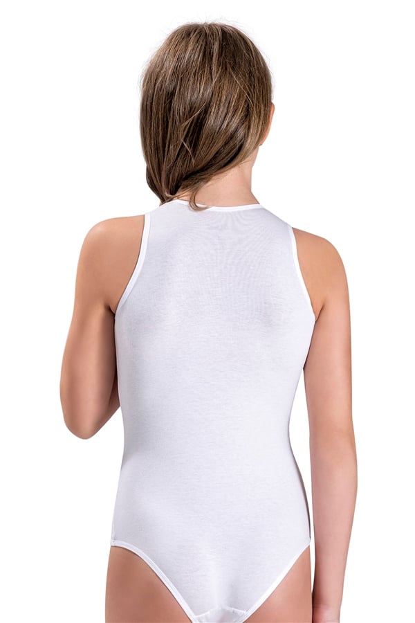 Kız çocuk Beyaz Pamuklu Likralı Bodysuit 804