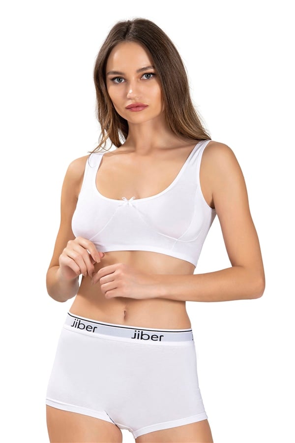 Kadın Beyaz Modal Pamuklu Geniş Askılı  Büstiyer 650