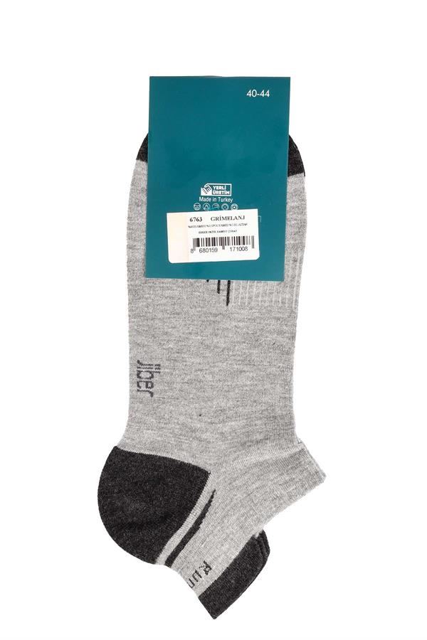 Erkek 12li Bambu Patik Çorap 6763 GRİMELANJ  JBR6763.0000012
