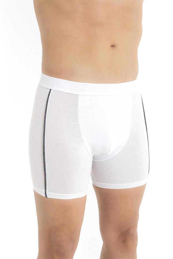 Erkek 3lü Ara Biyeli Pamuklu Modal Boxer 288 BEYAZ  JBR288.0000001