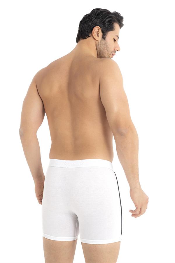 Erkek 3lü Ara Biyeli Pamuklu Modal Boxer 288 BEYAZ  JBR288.0000001