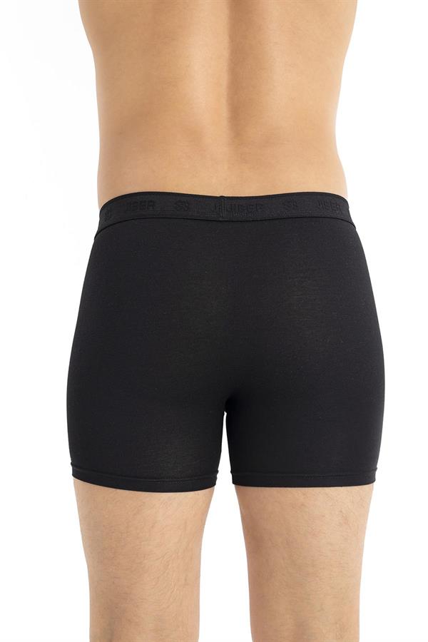Erkek 3lü Ara Biyeli Pamuklu Modal Boxer 288 SİYAH  JBR288.0000001