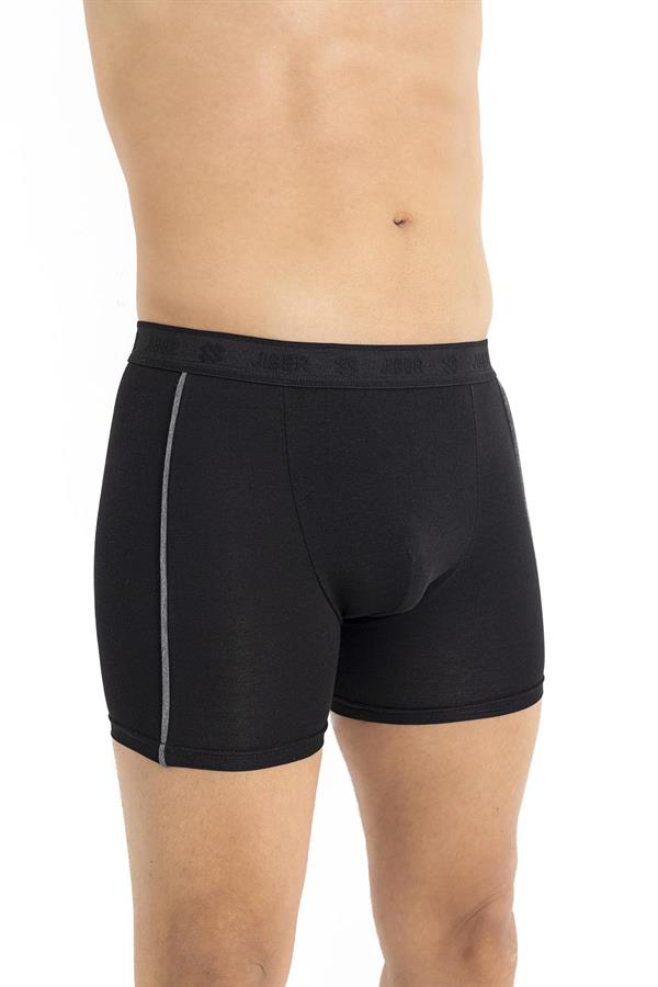Erkek 3lü Ara Biyeli Pamuklu Modal Boxer 288 SİYAH  JBR288.0000001