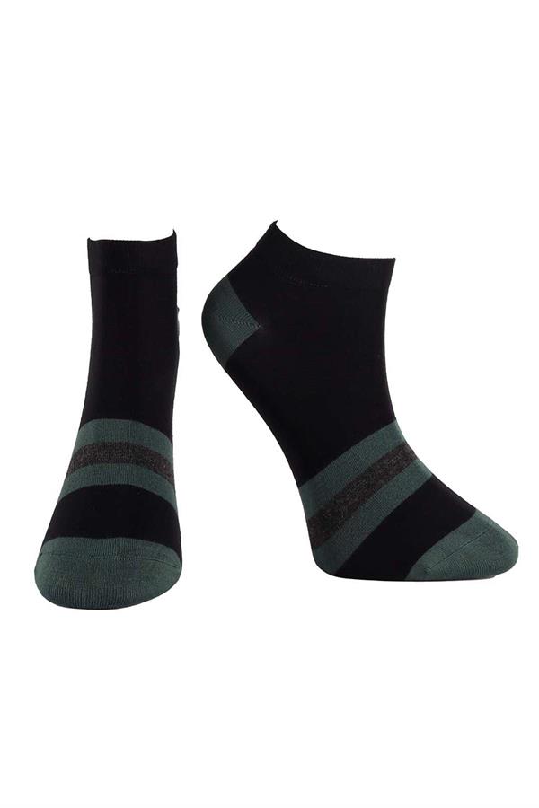 Erkek 3lü Karışık Renkler Bambu Patik Çorap 6762