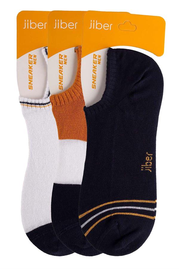 Erkek 3lü Sneaker Çorap Karışık Renkler 7707