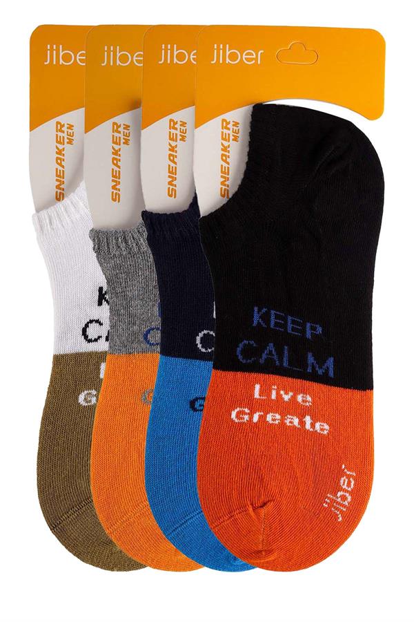 Erkek 4lü Sneaker Çorap Karışık Renkler 7706
