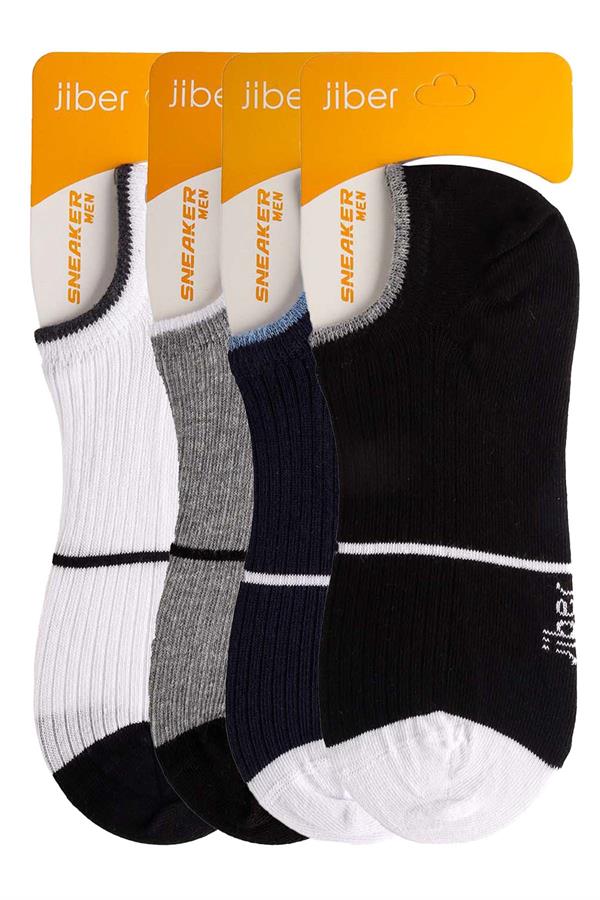Erkek 4lü Sneaker Çorap Karışık Renkler 7710