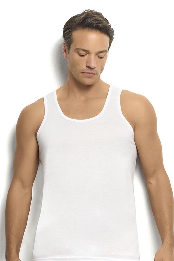 Erkek 6lı Beyaz Modal Pamuklu Atlet 158 BEYAZ  JBR158.0000006