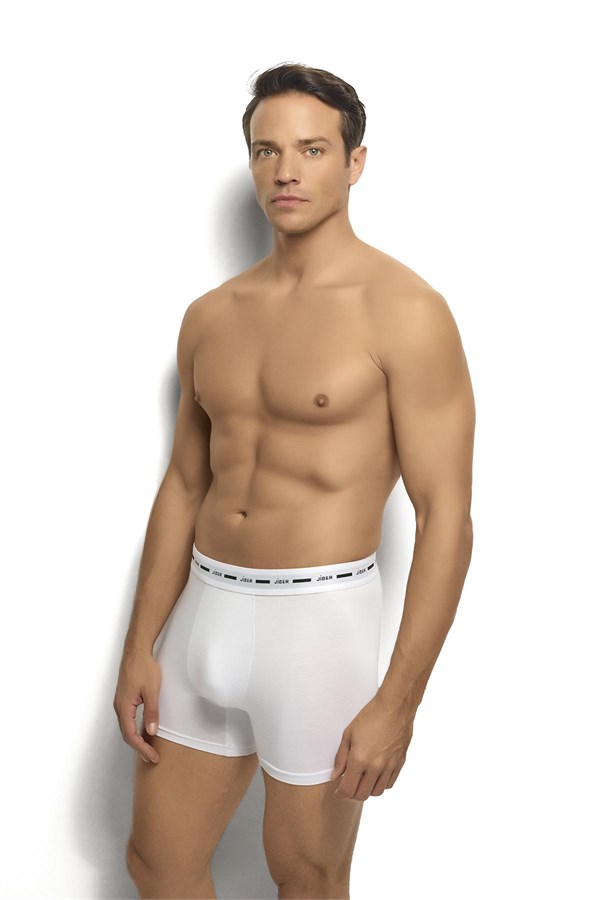 Erkek 6lı Beyaz Modal Pamuklu Boxer 