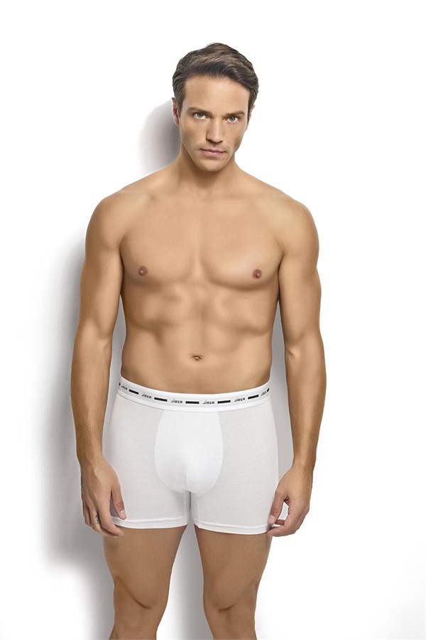 Erkek 6lı Beyaz Modal Pamuklu Boxer 