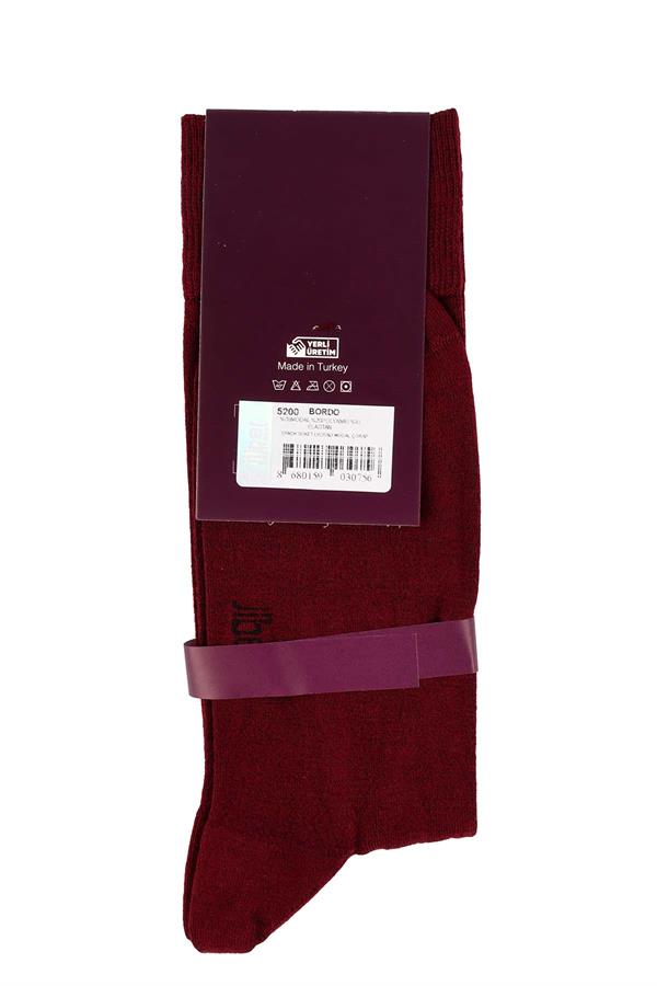 Erkek 6lı Likralı Modal Uzun Çorap 5200 Bordo  JBR5200.006