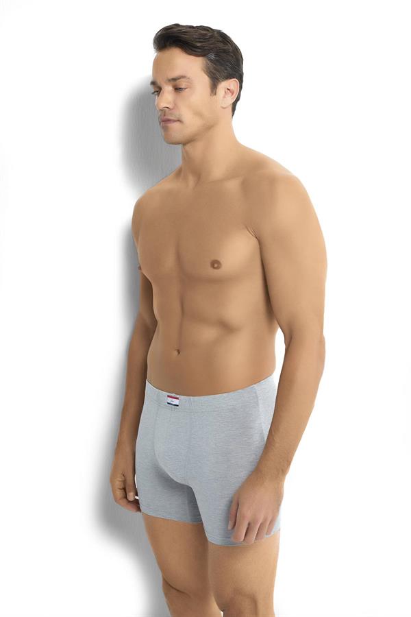 Erkek 6lı Pamuklu Likralı Boxer 274 GRİMELANJ  JBR274.0000006