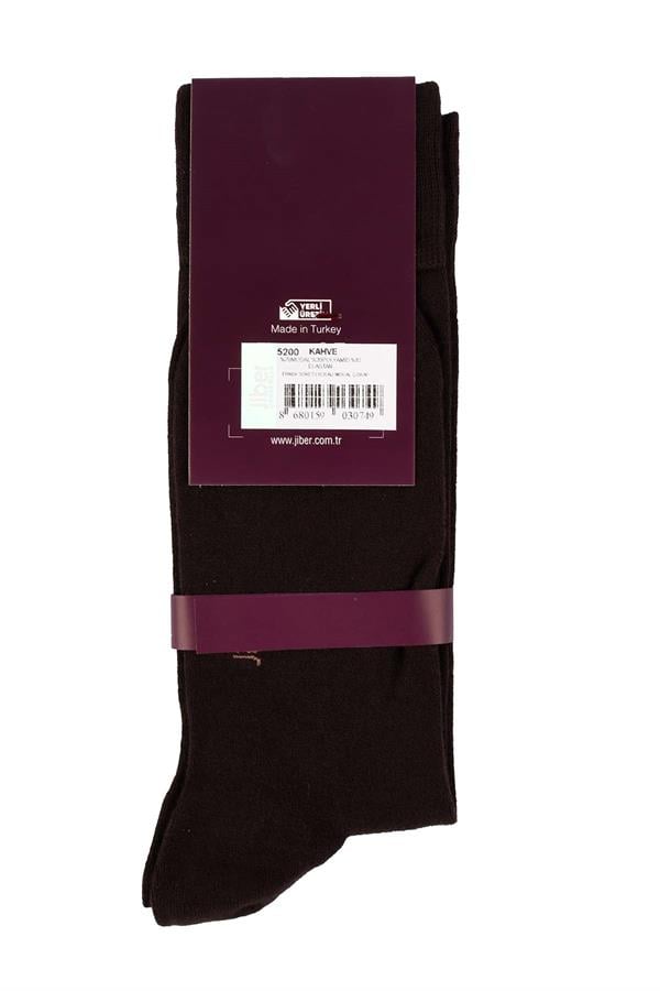 Erkek 6lı Likralı Modal Uzun Çorap 5200 Kahverengi  JBR5200.006