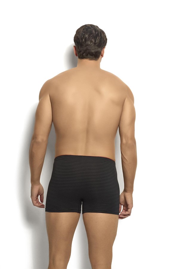 Erkek 6lı Siyah Havlu Kemer Boxer