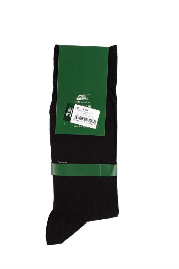 Erkek 6lı Likralı Bambu Uzun Çorap 5600 SİYAH  JBR5600.006