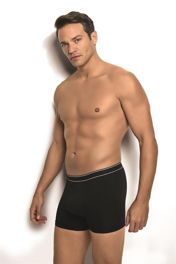 Erkek 6'lı Siyah Likralı Boxer 277