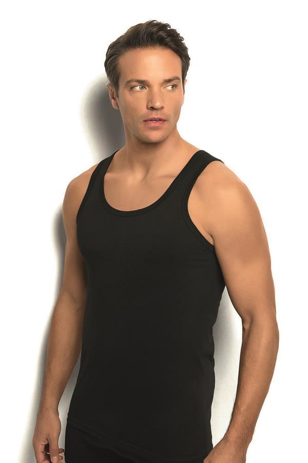 Erkek 6lı Pamuklu Atlet 110 SİYAH  JBR110.0006