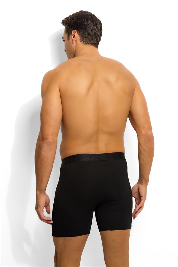 Erkek 6lı Siyah Pamuklu Likralı Boxer