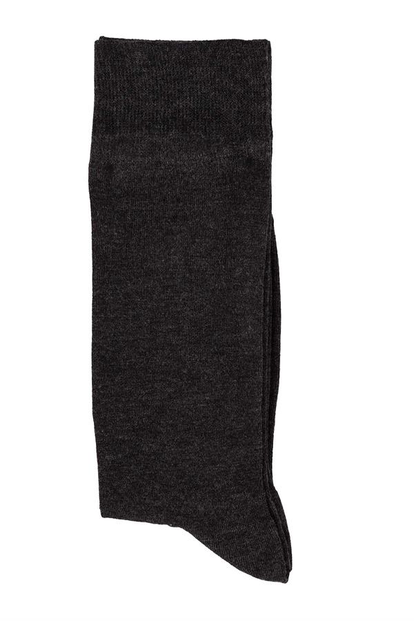 Erkek Antrasit Likralı Bambu Uzun Çorap 5600