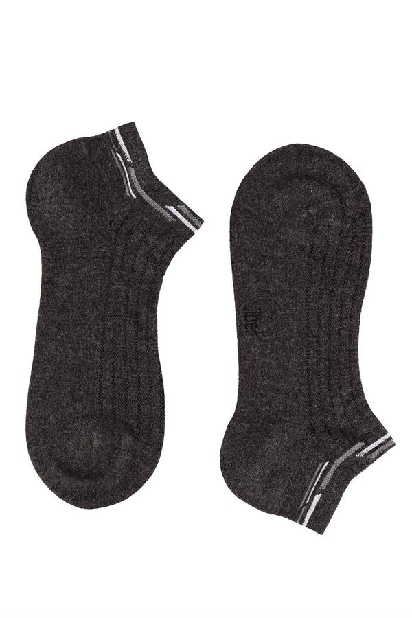 Erkek Antrasit Patik Modal Çorap 6111