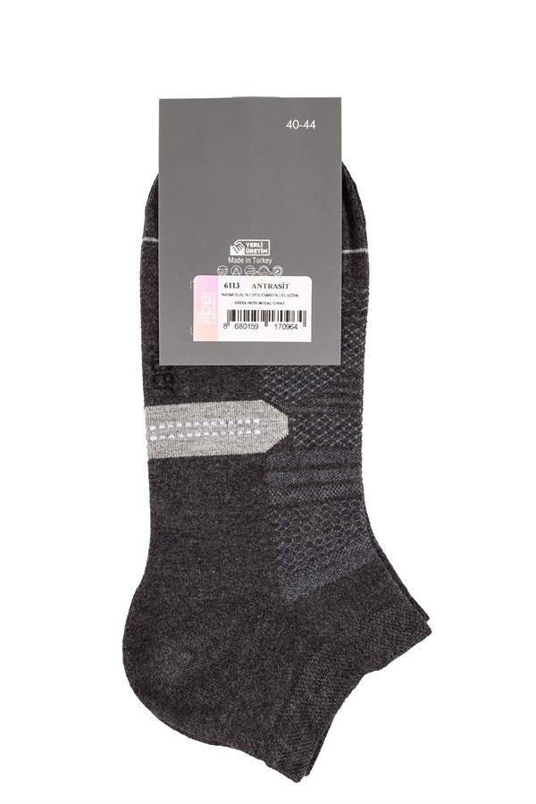 Erkek Antrasit Patik Modal Çorap 6113