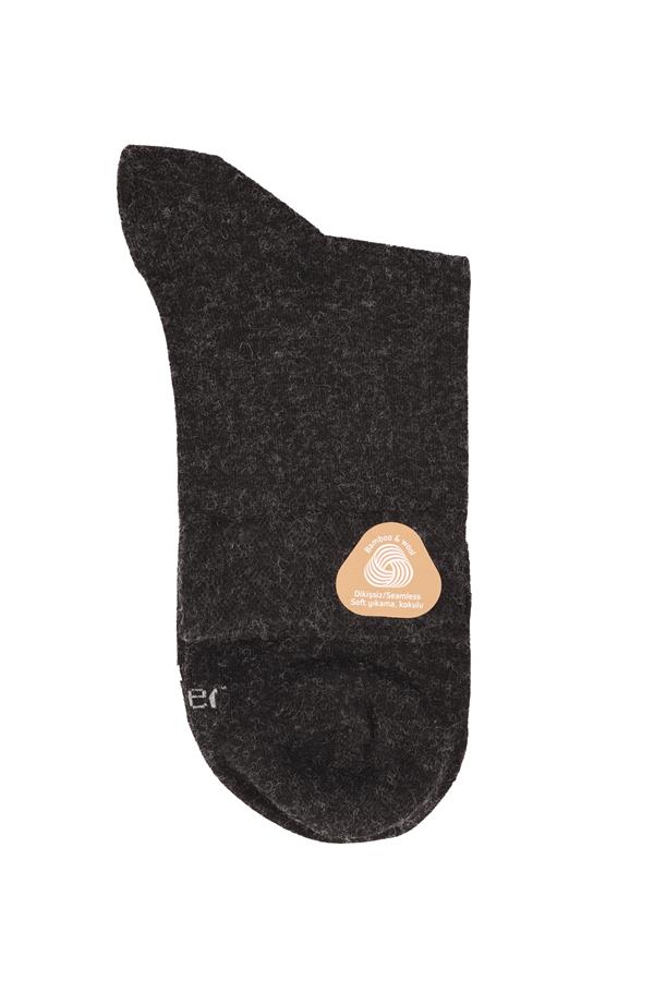 Erkek Yünlü Bambu Yarım Konç Çorap 5651 Antrasit  JBR5651.000001