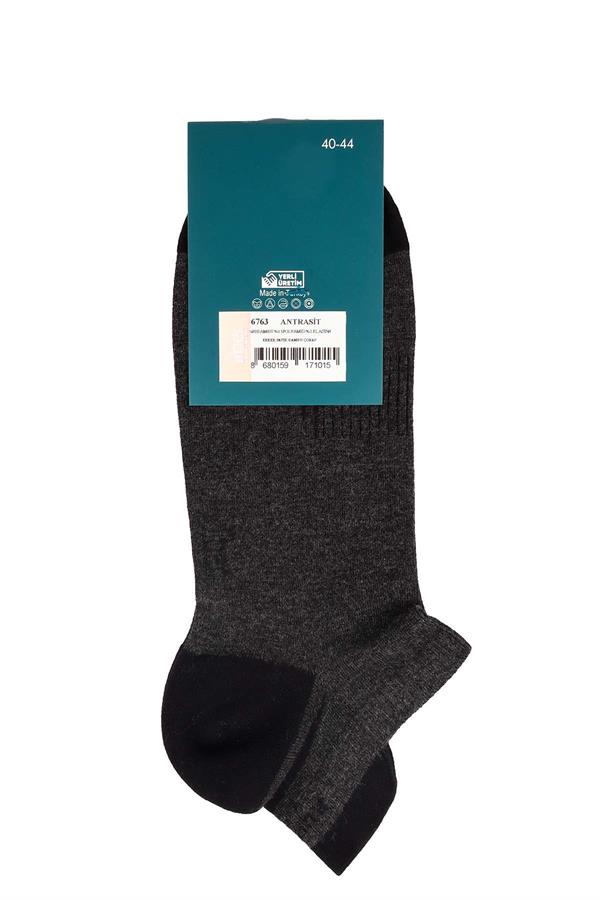 Erkek Bambu Antrasit Patik Çorap 6763